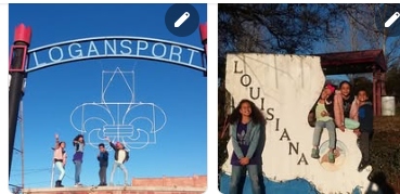 Youth and supporters visiting Louisiana landmarks and Logansport community spaces